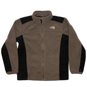 The North Face Boys Fleece Full Zip Jacket Large 14-16 Black Brown